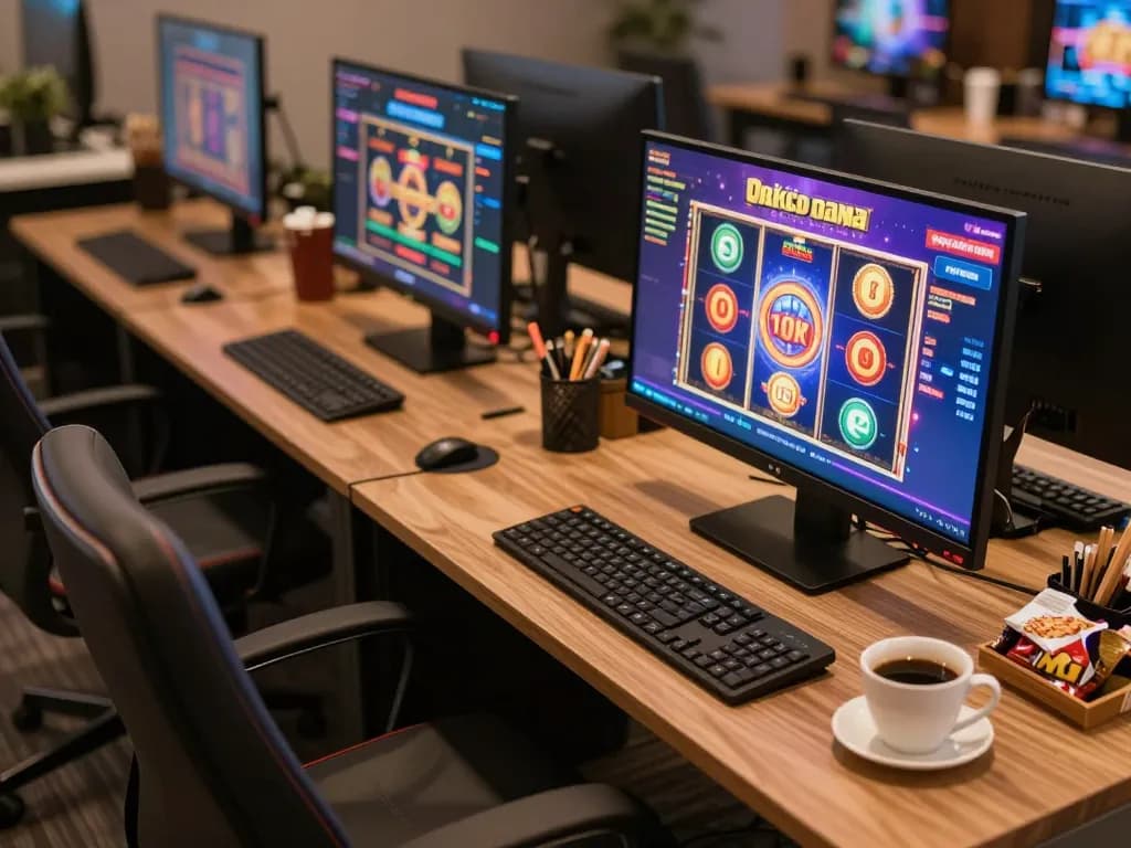 Experience the excitement of slot depo 10k dana gaming from home with stylish desktop setup.