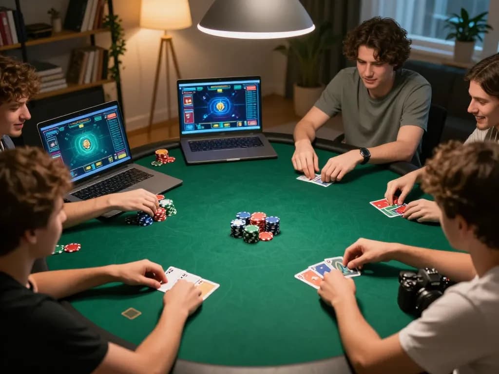 Kubet online poker game session with vibrant cards and engaged players, showcasing strategic gameplay excitement