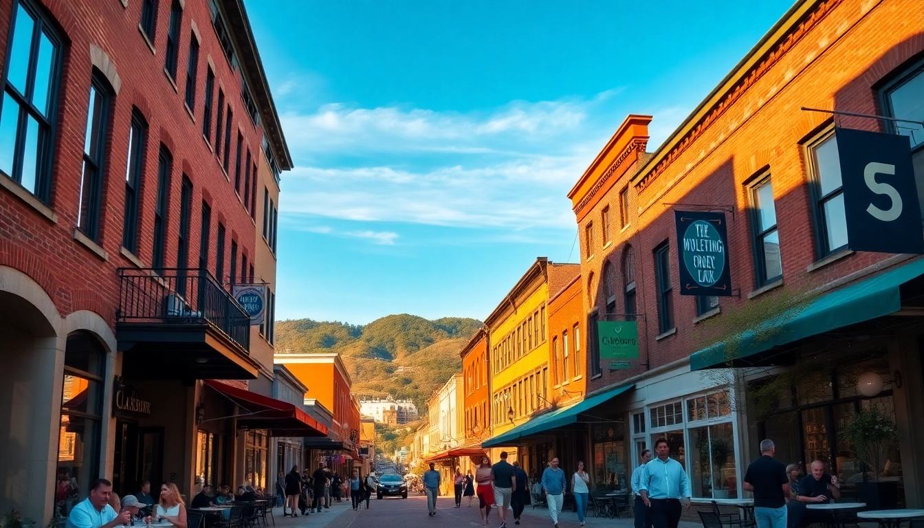 Engage with the vibrant atmosphere of Clarksburg, featuring its historic downtown and lively community.