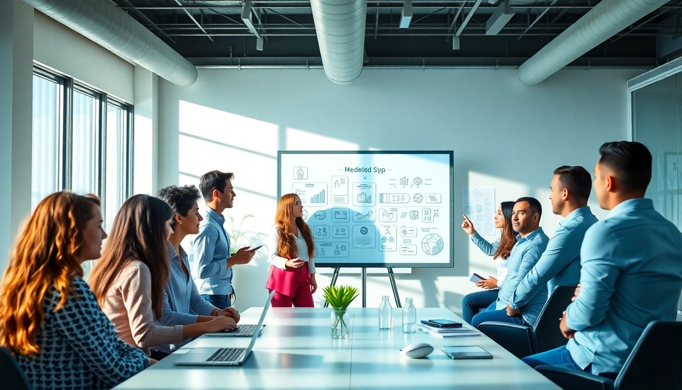 Engaging medspa marketing ideas brainstorming session featuring a diverse team in a bright office.
