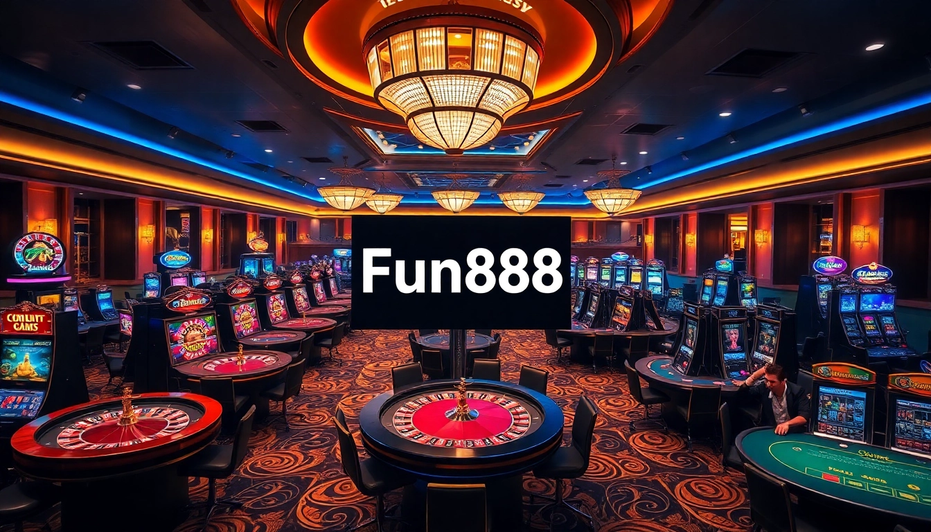 Experience thrilling games at Fun88 link with vibrant casino tables and slot machines.
