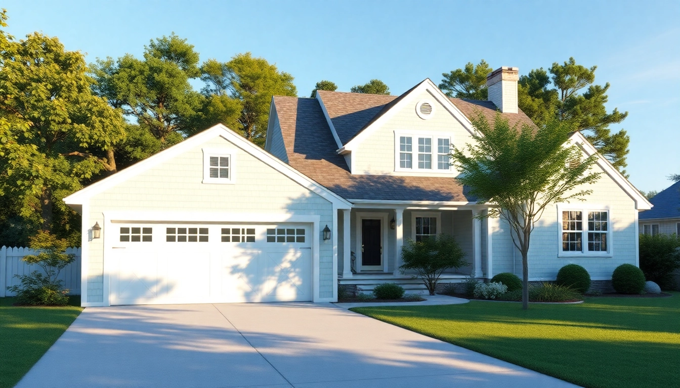 Stunning Cape Cod home addition with an attached garage, perfectly blending with the coastal landscape.