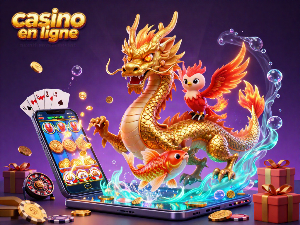 Jouer sur un casino en ligne retrait immédiat avec un dragon magnifiquement animé et des éléments de jeu captivants.