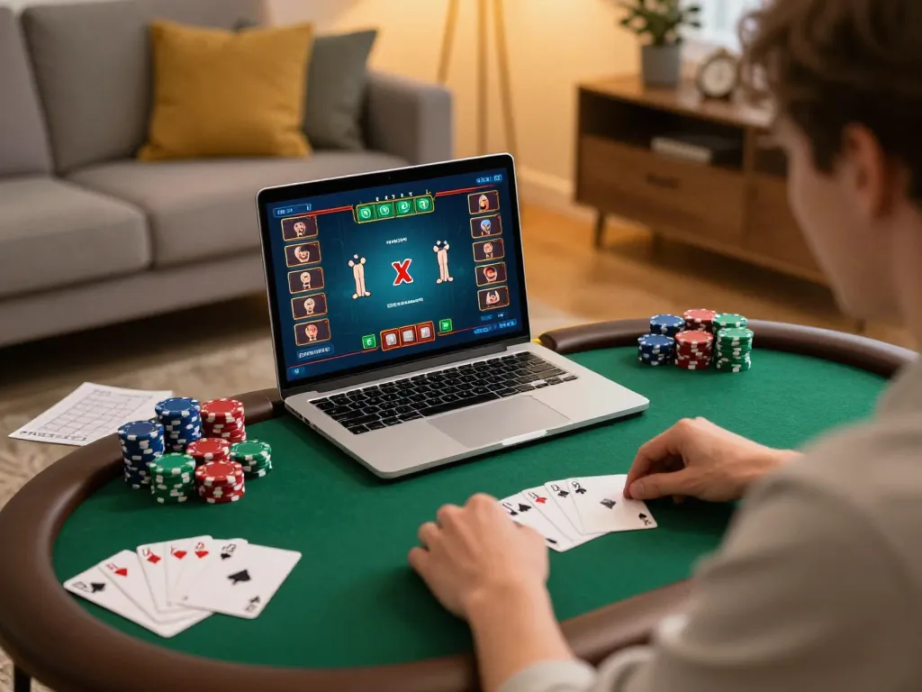 Nohu90 players engaging in an exciting online poker game, showcasing intense focus and strategic gameplay.