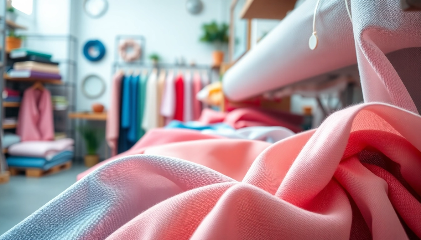 Bekijk stof voor blouse met prachtige texturen en kleuren op een creatieve achtergrond.