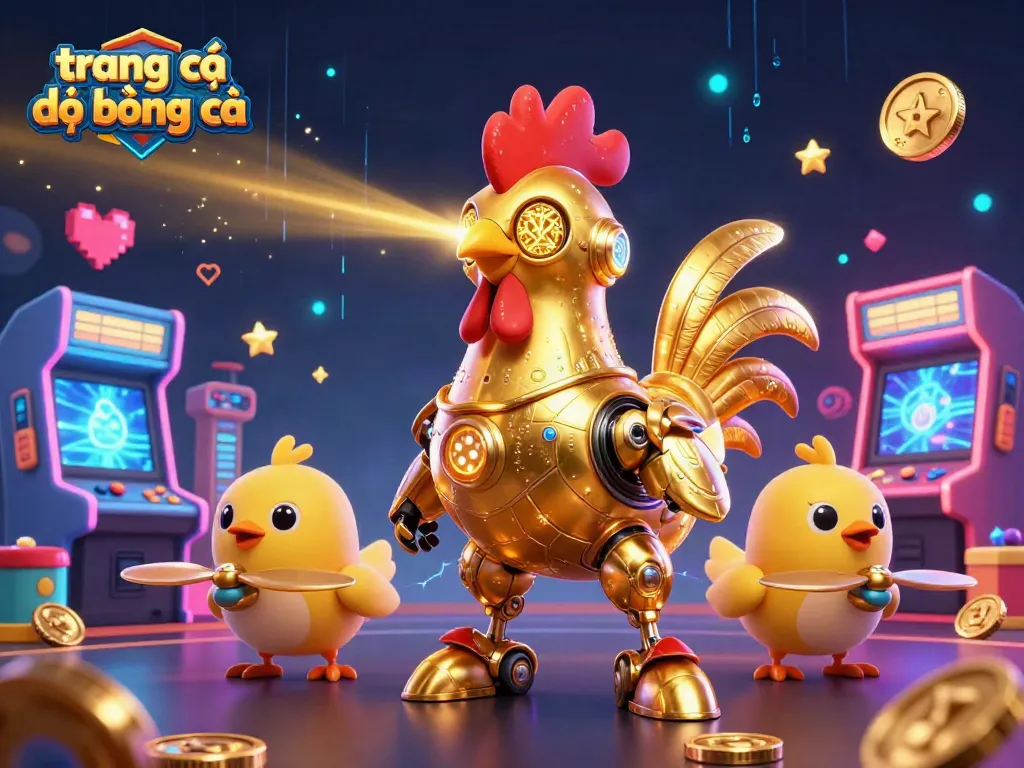 Trang cá độ bóng đá mang đến hình ảnh động thú vị với chiến binh robot gà vàng và drone