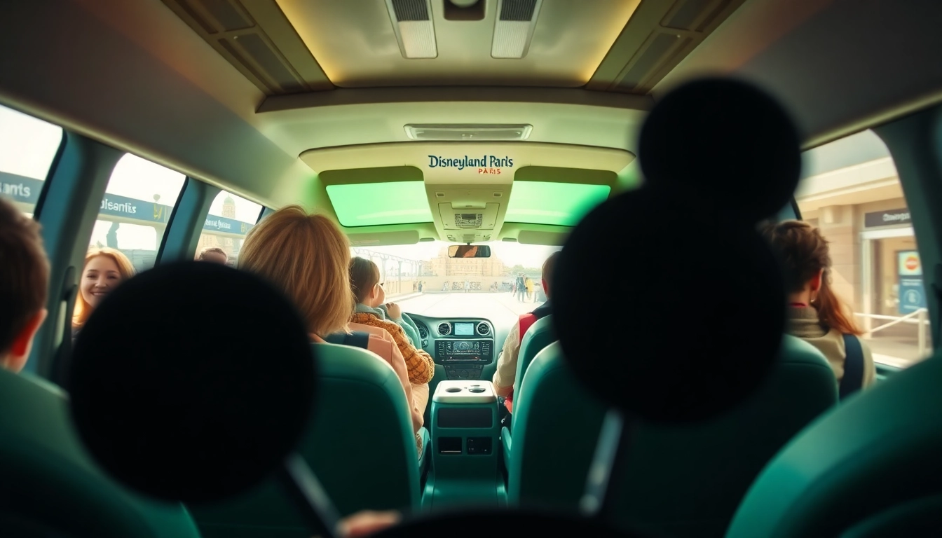Seamless Beauvais Airport to Disney Transfer showcasing a family-friendly vehicle in motion towards Disneyland Paris.