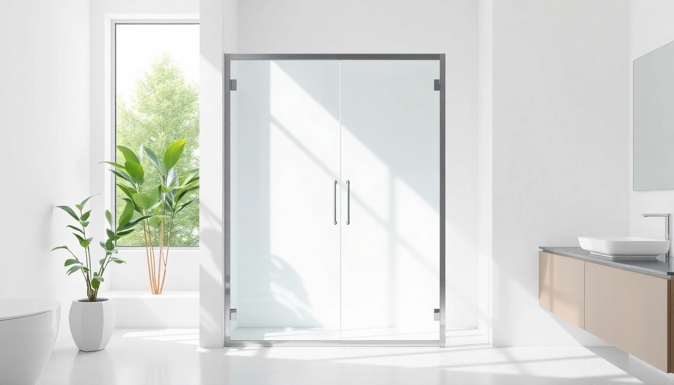 Elegant semi-frameless shower screen enhancing modern bathroom aesthetics.