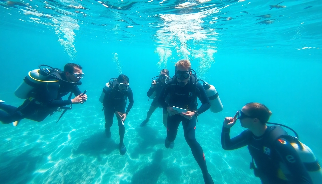 SSI Open Water Diver Kurs mit Teilnehmern beim Tauchen und Lernen in klarem Wasser.