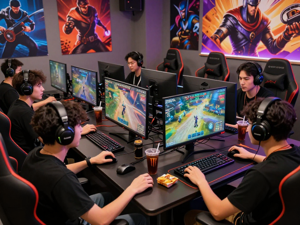 Friends enjoying a vibrant gaming session with rokok88, showcasing excitement and camaraderie.