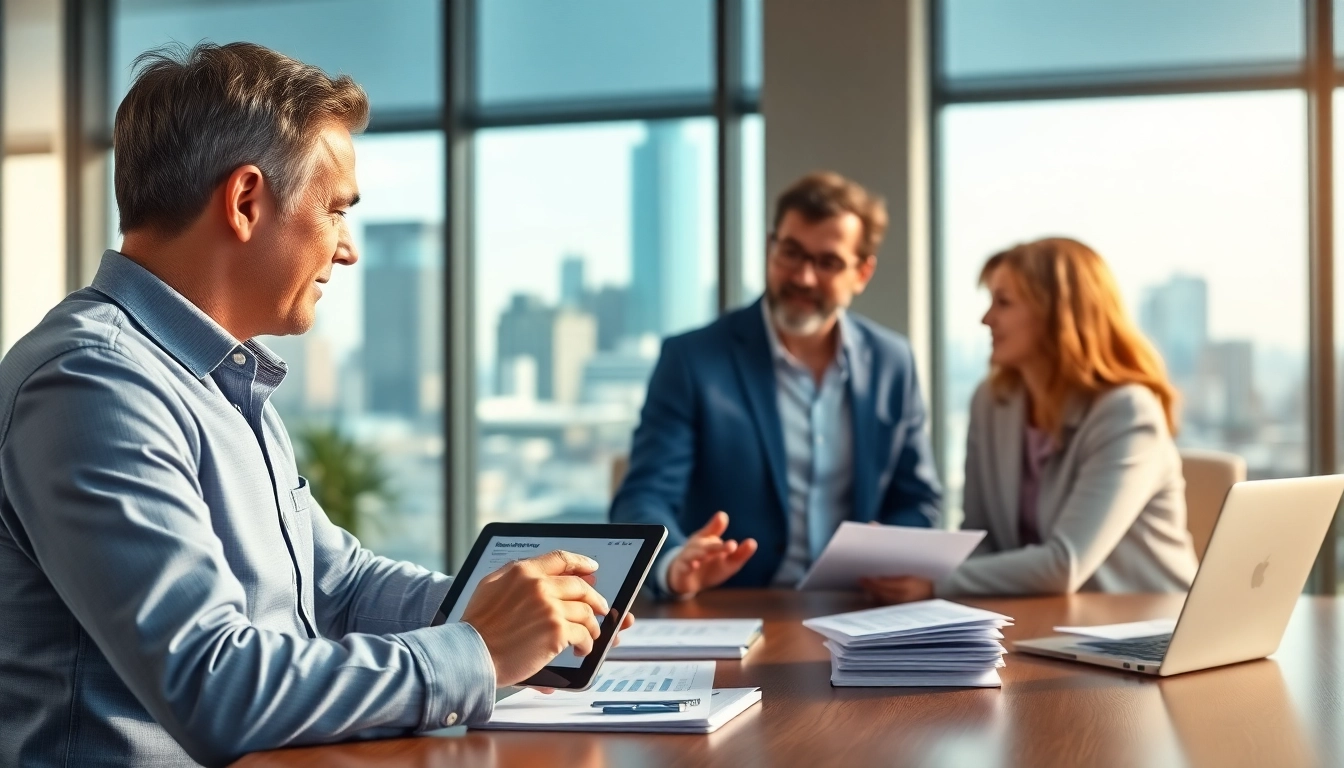 Couple receiving retirement planning San Antonio consultation from a professional financial advisor in a modern office