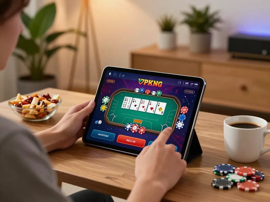 Engaging with the 888top com casino app showcasing vibrant gaming experience at home.
