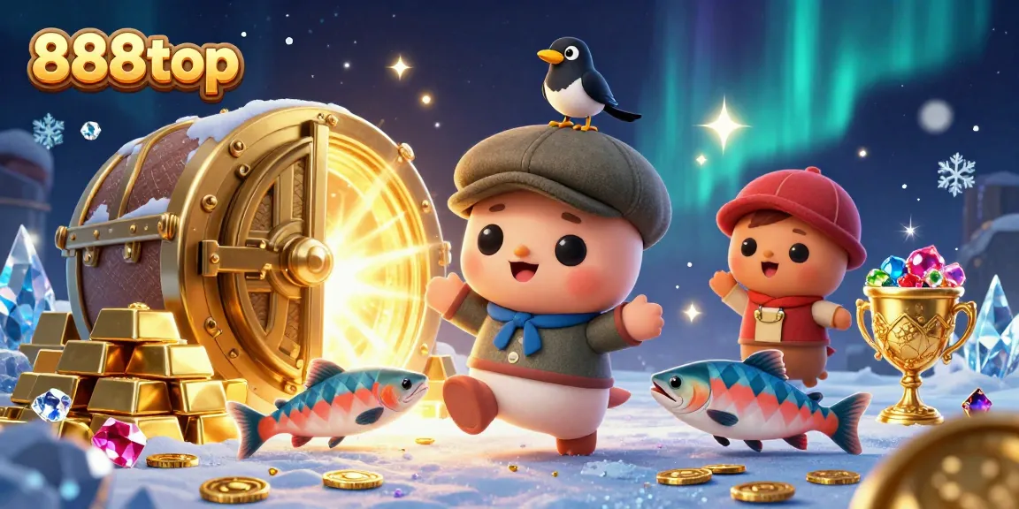 Engage with exciting luck at 888top, where playful creatures celebrate winnings amidst golden treasures.