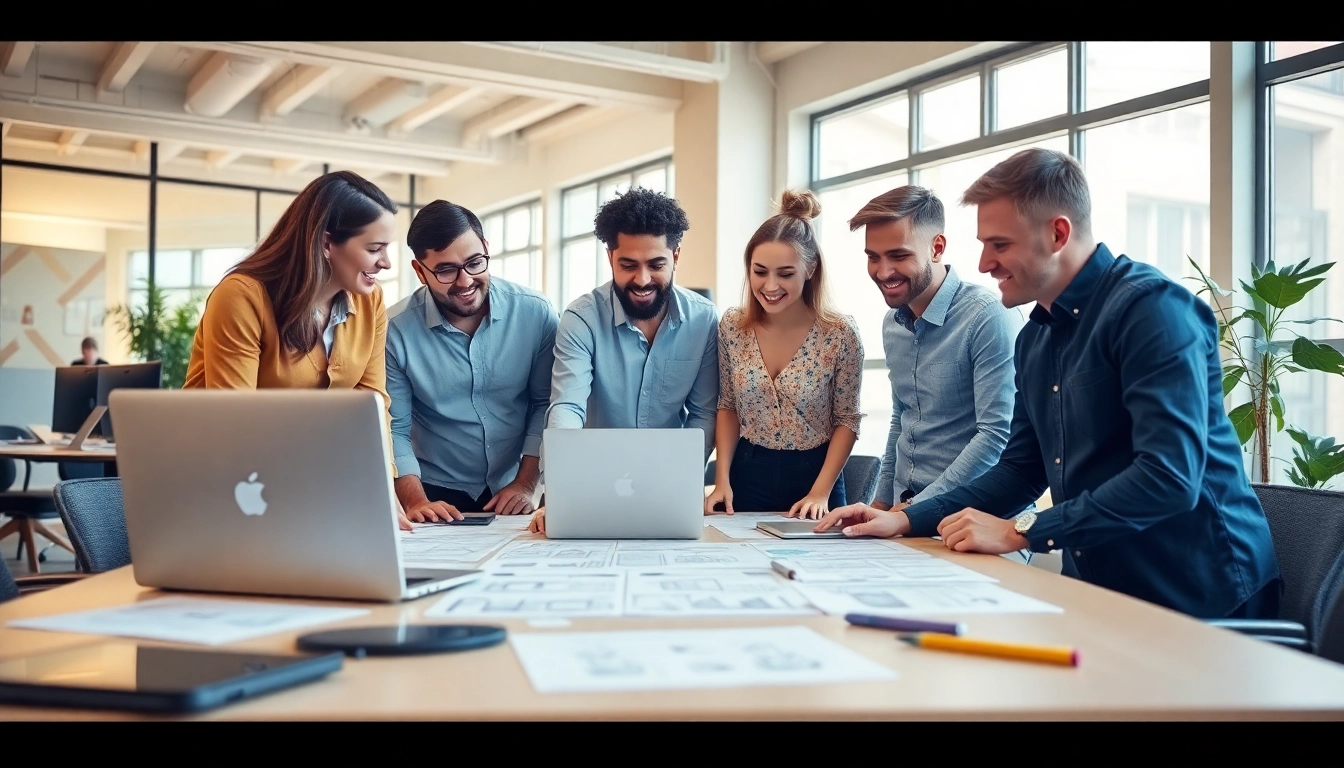 Website Designers Hereford collaborating in a modern, inviting workspace.