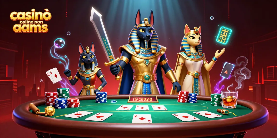 Gioca nei casinò online non AAMS con Anubis e Bastet tra tavoli da poker e simboli egizi.