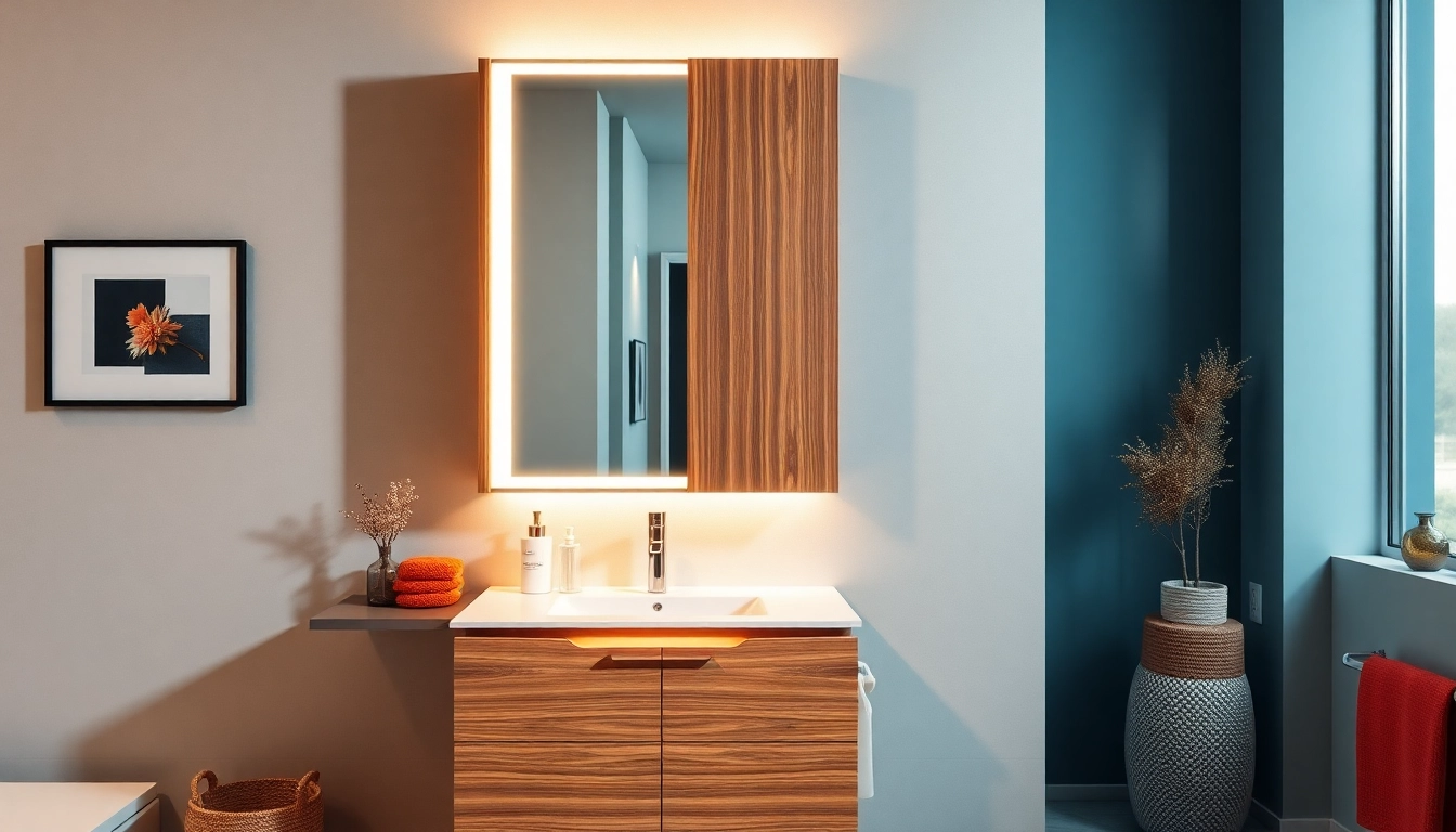 Transform your space with a stylish bathroom cabinet with mirror and light featuring integrated lighting.