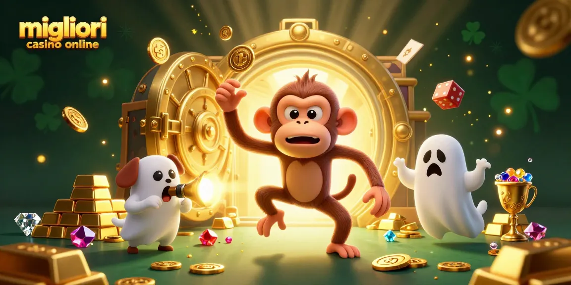 I migliori casino online rappresentati in un'illustrazione 3D con un'appassionante scena di gioco e tesori luccicanti
