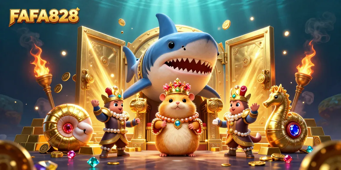 Engage with FAFA828: Dive into the golden treasure with the hamster king and his seahorse guards.