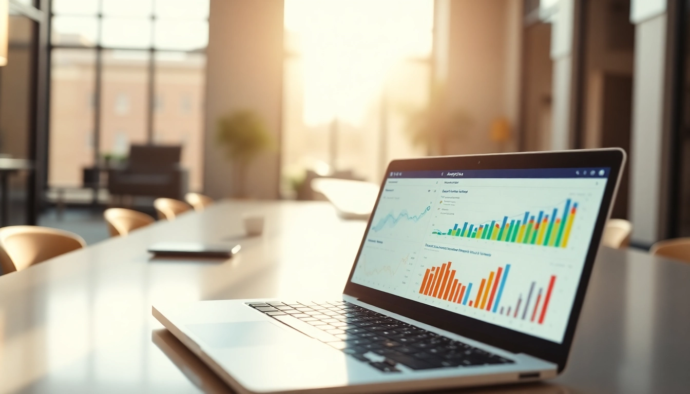 Monitor displaying the best smm panel analytics and metrics in a bright office setting.