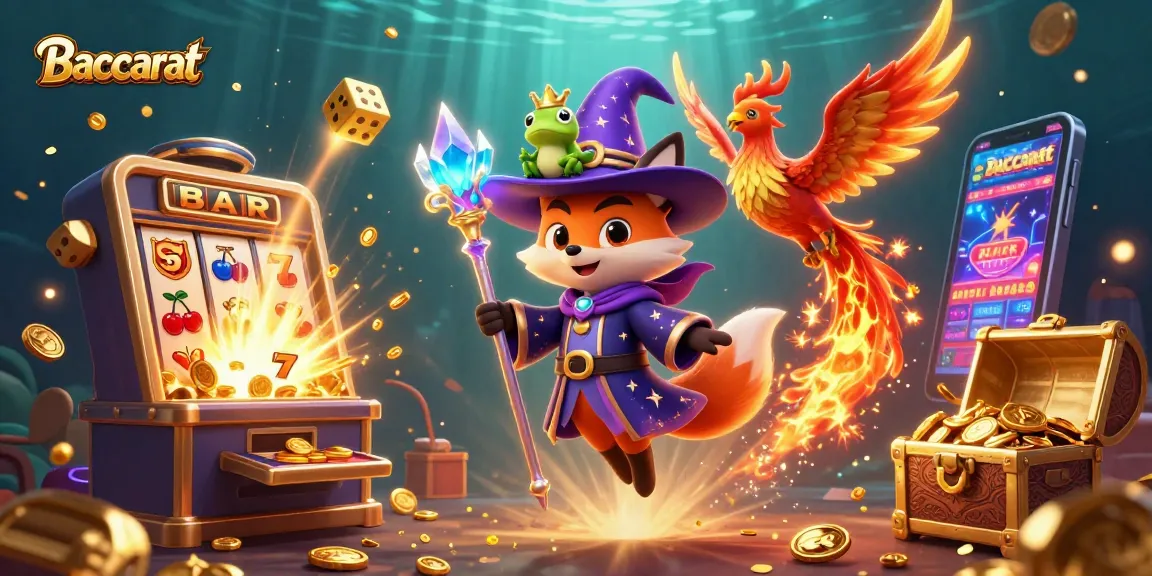 Experience Baccarat like never before with this vibrant casino scene filled with dazzling characters and game elements.