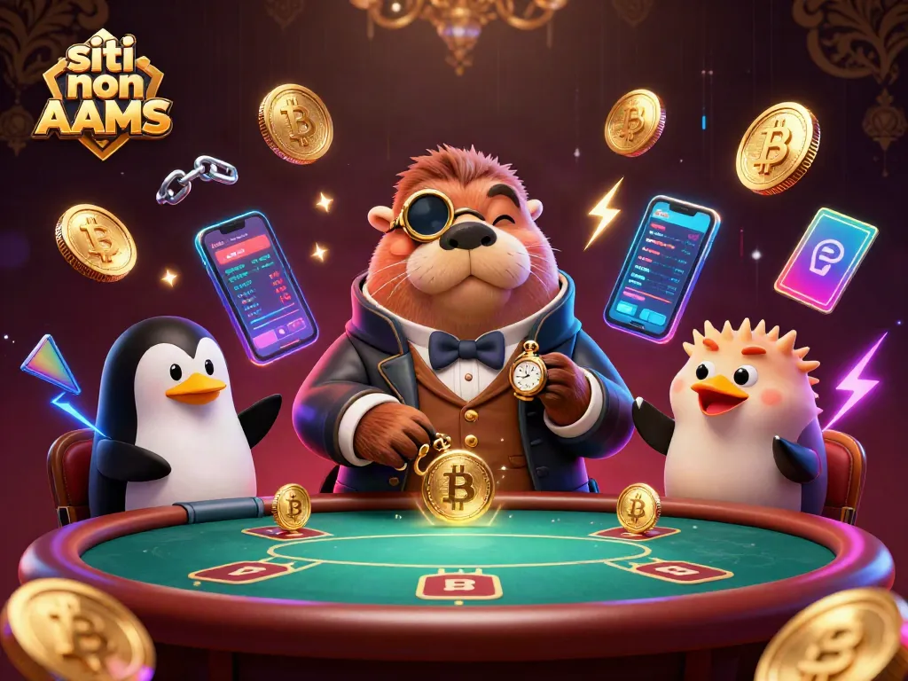 Casinò non AAMS: walrus, pinguino e pesce palla alle prese con un bluff al tavolo da poker.