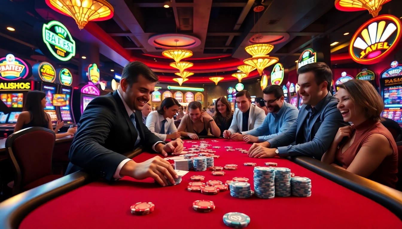 Serunya bermain MABAR88 di meja poker kasino yang ramai dan hidup.