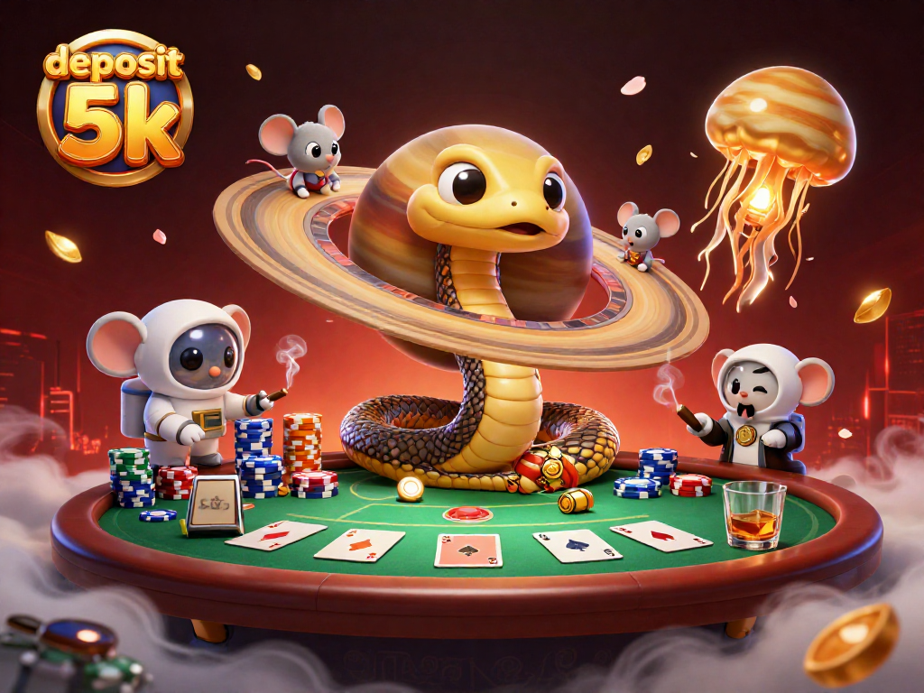 Bet big in a cosmic casino with a Saturn snake and astronaut mice betting on deposit 5k!