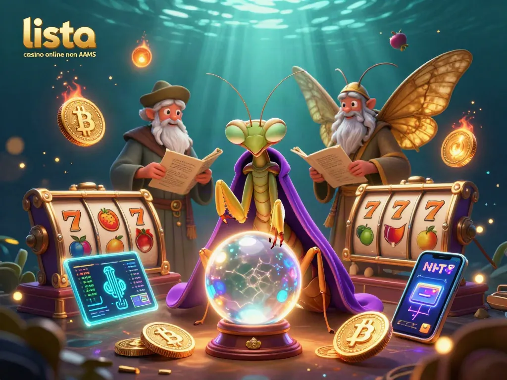 Gioca alle slot nei migliori casino online non AAMS in un'illustrazione vivace e dinamica.