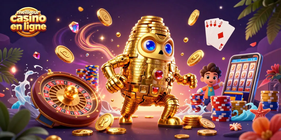 Explorez le meilleur casino en ligne avec un golem doré et des éléments de jeux captivants.