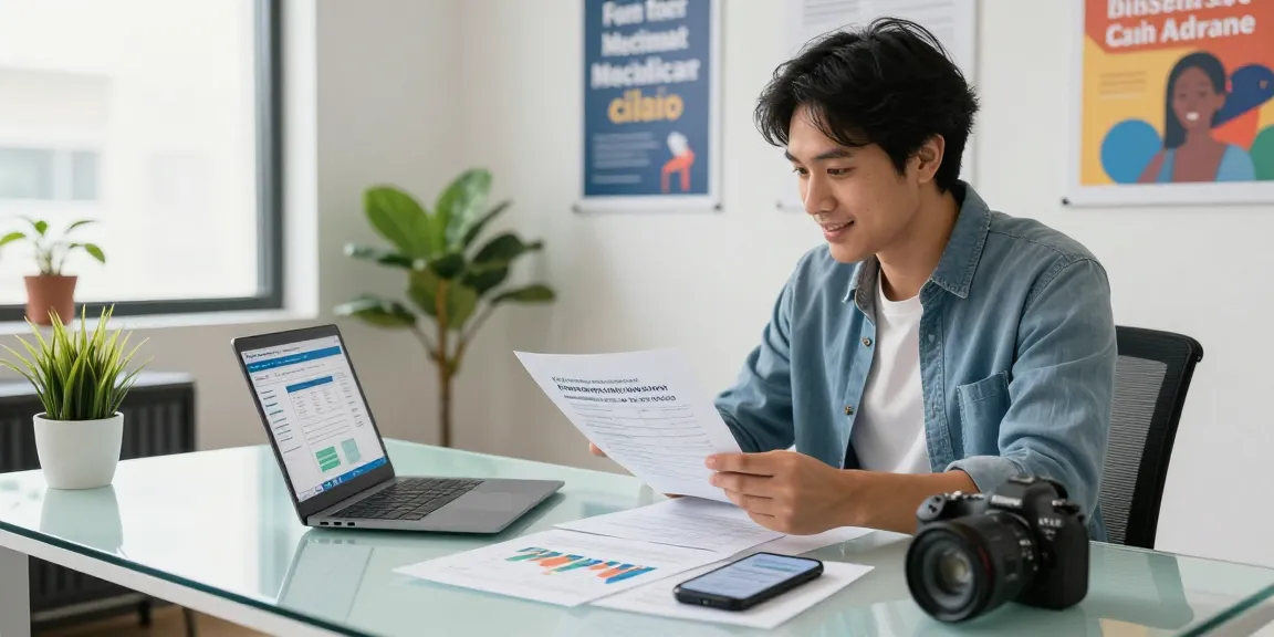 Entrepreneur exploring instant merchant cash advance options in a modern office setting.