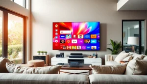 Engaging image showcasing iron iptv interface on a stylish home entertainment screen.