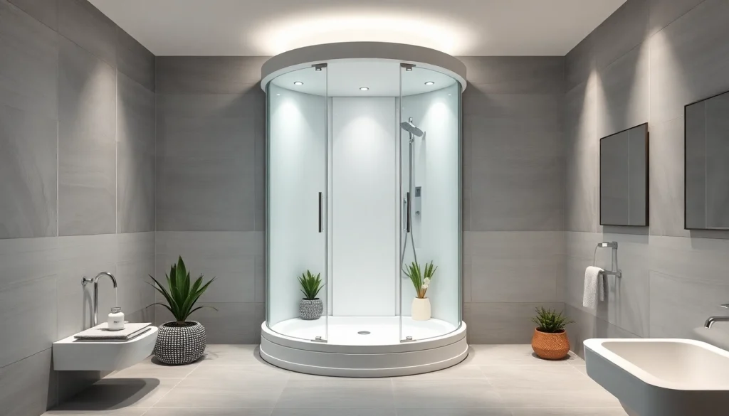Stylish sonni Duschkabine in a contemporary bathroom with elegant glass features.