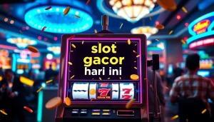 Menggoda pemain dengan slot gacor hari ini di kasino yang cerah dan penuh warna.