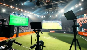 해외축구중계 생중계 장비가 구비된 프로페셔널 스튜디오 모습