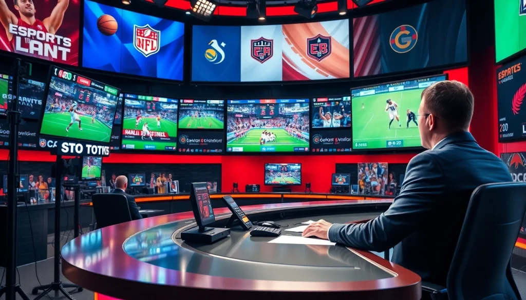 스포츠중계 전문 분석가가 실시간 경기를 분석하는 장면입니다.