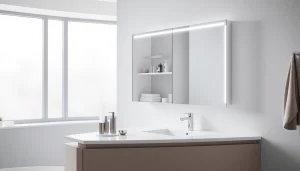 Erleben Sie den sonni Spiegelschrank mit modernem Design und LED-Beleuchtung im Badezimmer.