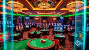 Trải nghiệm sự hồi hộp của trò chơi tại tik88 với bàn casino sống động và máy đánh bạc đầy kịch tính.