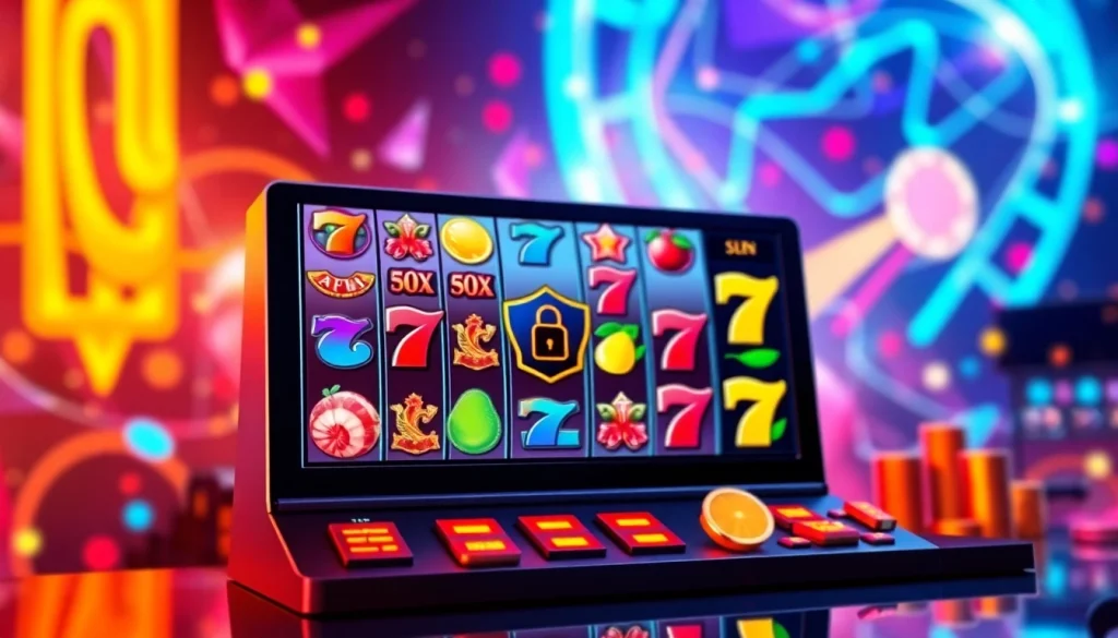 Kode4d slot vibrant gaming interface with colorful symbols and security elements