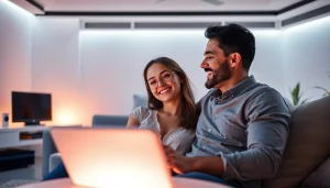 Engaging conversation with an AI sex bot in a cozy, ambient environment.