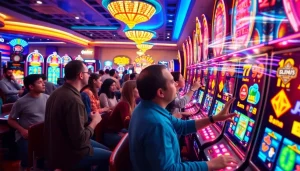 Exciting online casino atmosphere showcasing slot hoki games and enthusiastic players.