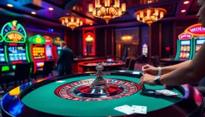 Experience thrilling bets at indibet.com with a vibrant casino scene featuring roulette and excited players.