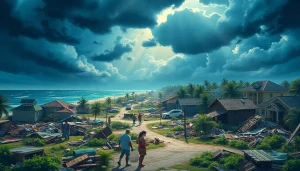 Assessing Florida Hurricane Damage and community recovery efforts among debris and wreckage.