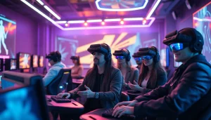 Engaging players in a futuristic adult gaming environment showcasing porn games ai with immersive AI-generated avatars.