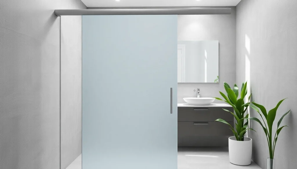 Stylish shower screen door in a modern bathroom featuring smooth glass and elegant design.