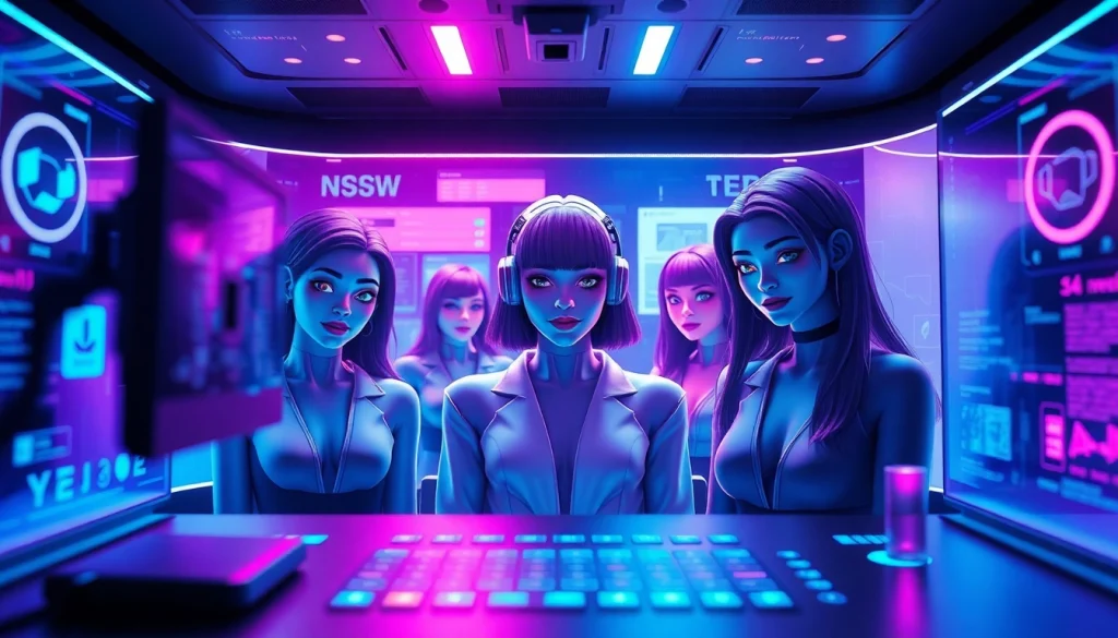 Engage with NSFW character AI in a vibrant digital environment featuring customizable avatars.