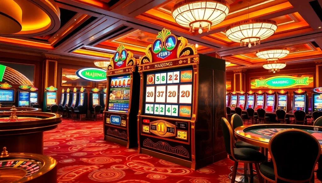 Rasakan sensasi Slot Demo Mahjong dengan visual kasino yang hidup dan elemen permainannya yang menarik.