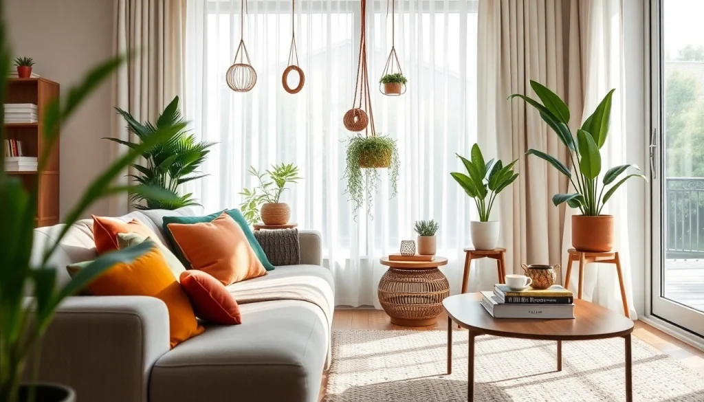 Verduisterende gordijnen creëren een sfeervolle atmosfeer in een warme woonkamer.