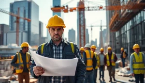 New York City Construction Manager supervising an active construction site in Manhattan.