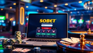 Engaging scene featuring sbobet login terbaru with casino elements and rich colors for online gambling.