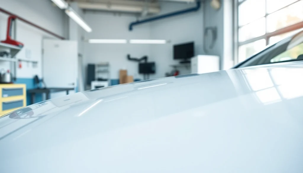 Experience top-notch car detailing near me with a brilliantly polished vehicle in a pristine garage.